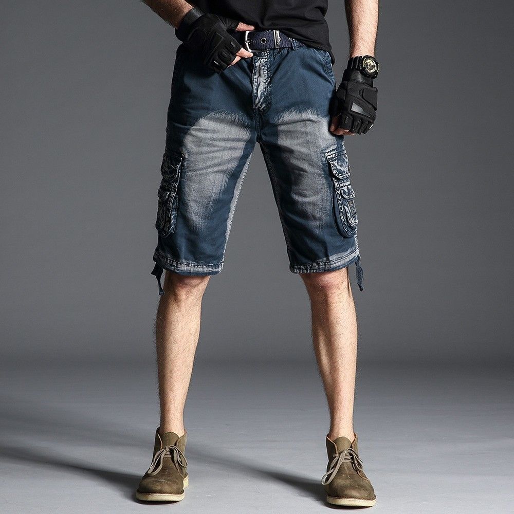 mens jean cargo shorts