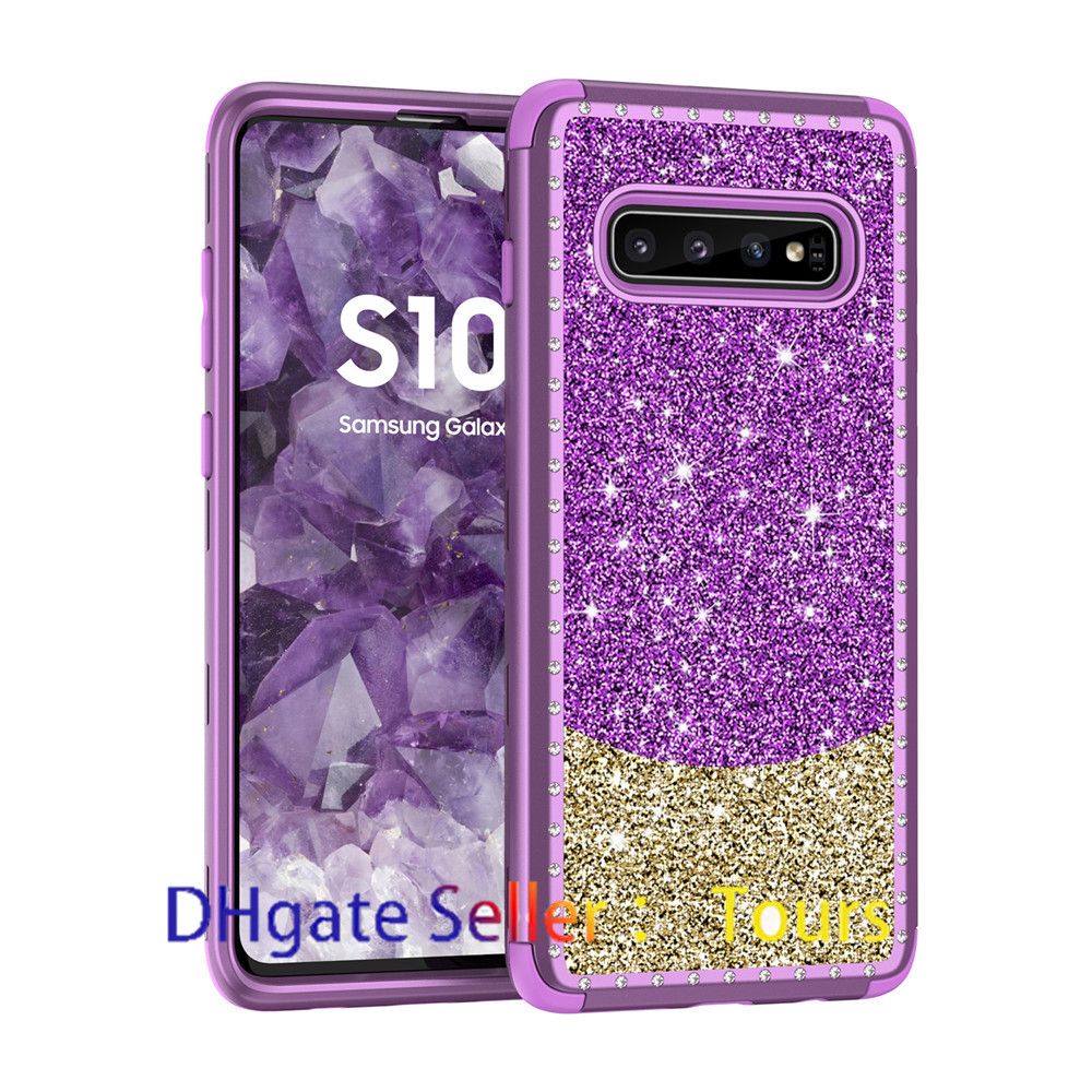 3D Bling Sparkly Diamond Butterfly Flower Soft Silicone Gel TPU Rubber Bumper Thin Slim Case with Shiny Ring Holder Stand,Gold JAWSEU Case Glitter Mirror Compatible with Galaxy S10 Plus