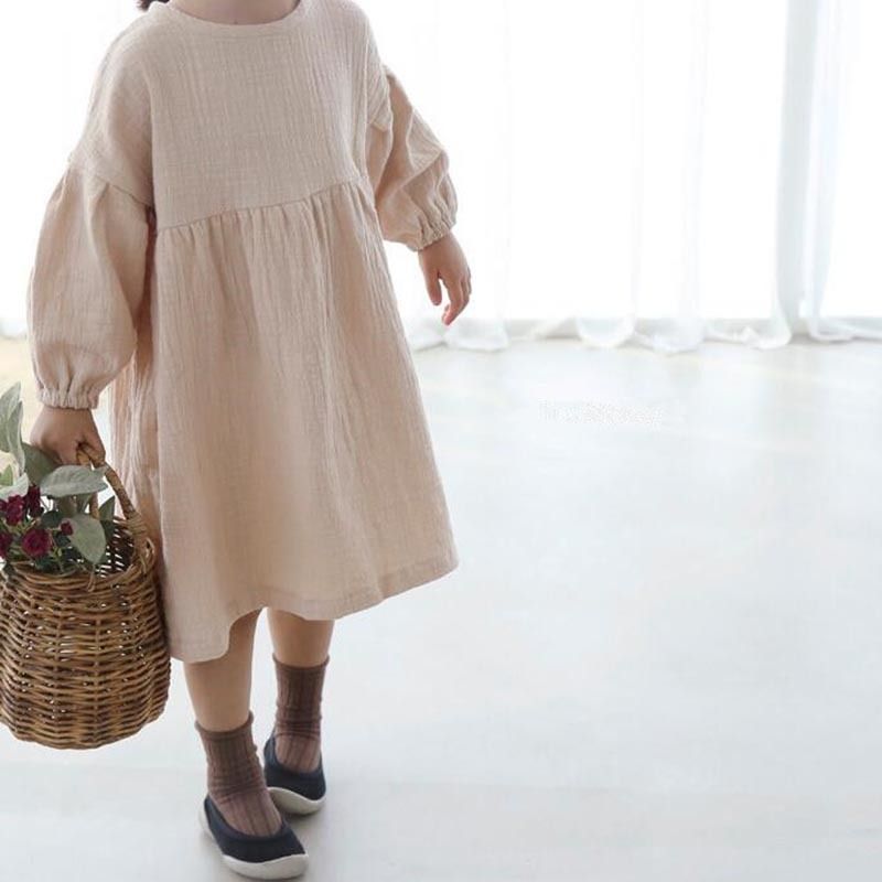 2020 Latterm Princess Dress Linen Clothings Ins Sweet Toddler Kids
