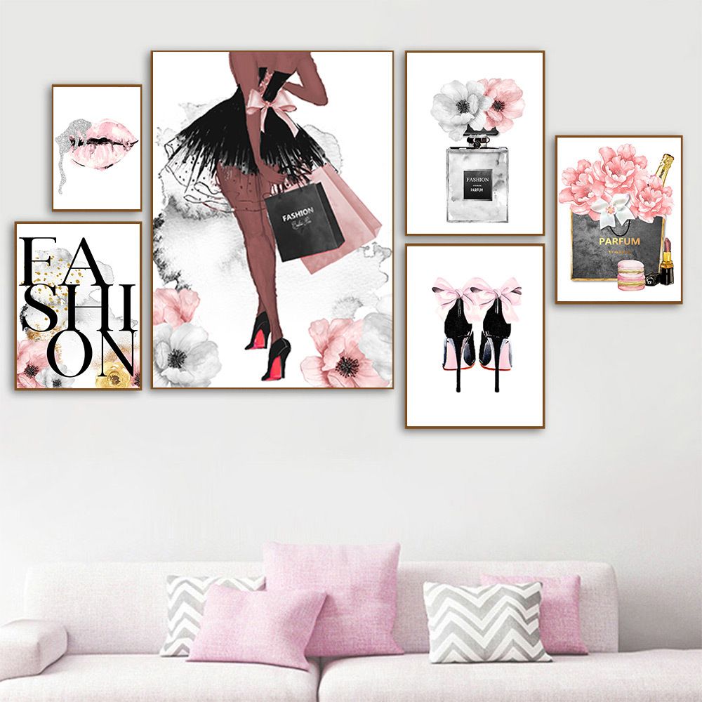 Compra Póster De Moda Mujeres Perchumes Maquillaje Lienzo Arte Impresión  Sexy Labios Pinturas Tacones Altos Posters Pink Flower Wall Pictures  Decoración Del Hogar Barato | Entrega Rápida Y Calidad | Es.Dhgate