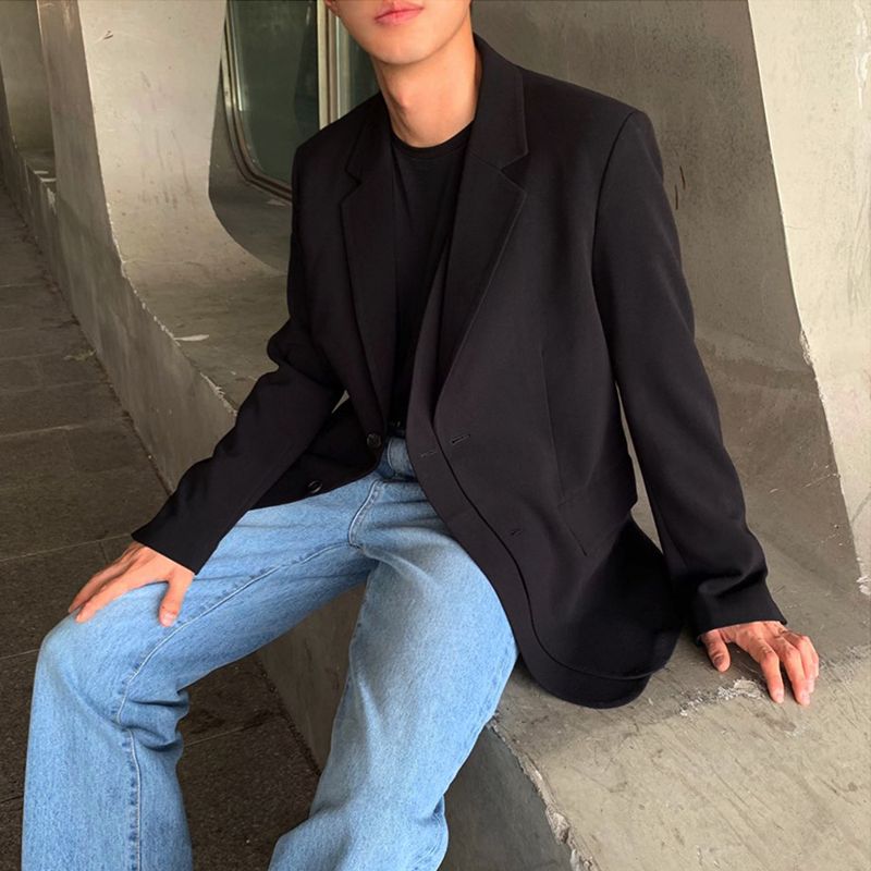 casual black suit jacket