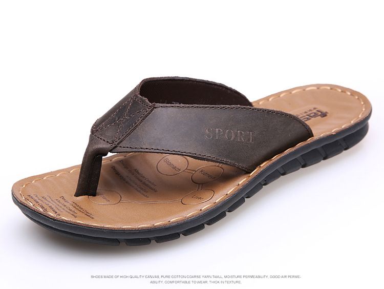 pure leather slippers