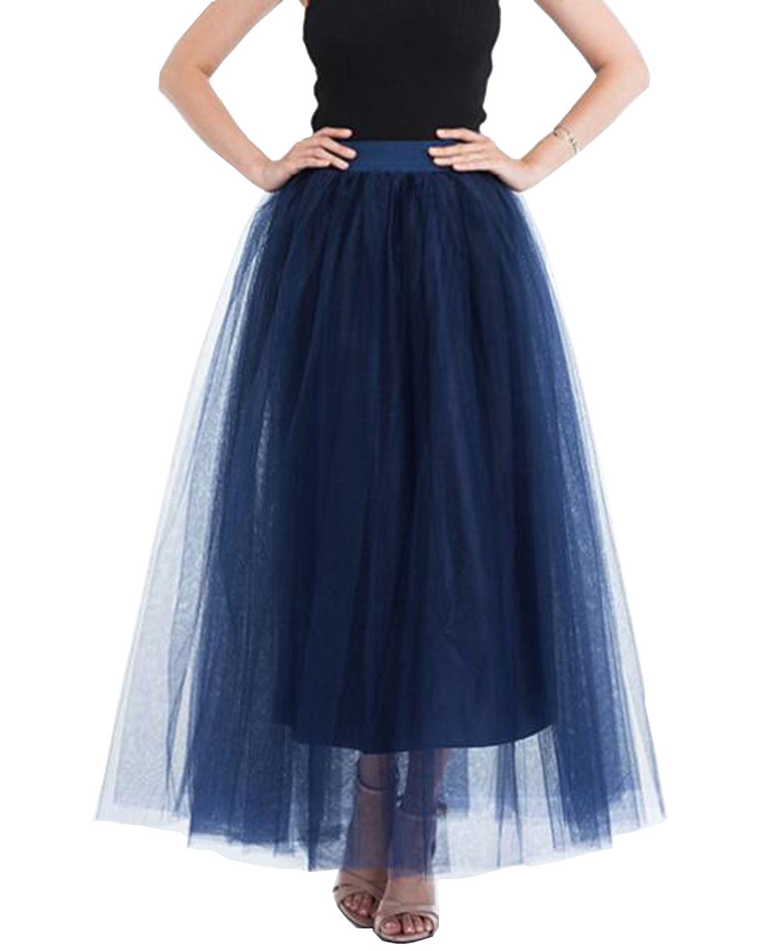 YSSDEH Gonne Lunghe in Tulle Bianco Scozzese Gonne Estive A Vita Alta A  Pieghe A Due Strati in Maglia Elegante Vintage Vintage lencicol Gonne  Abbigliamento