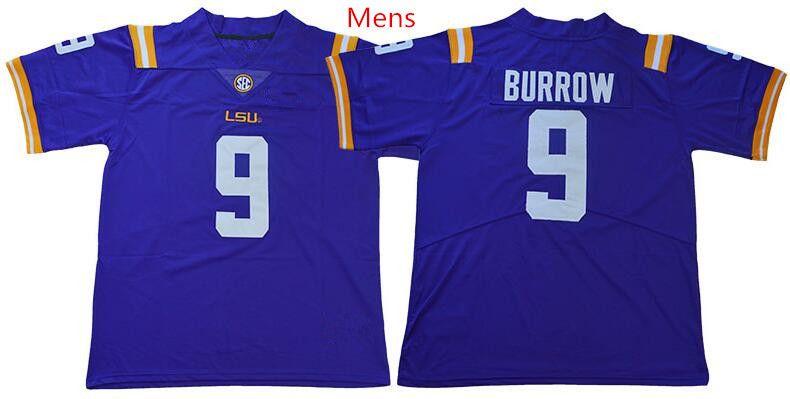Joe Burreaux Jersey LSU Tigers #9 NCAA Football Purple
