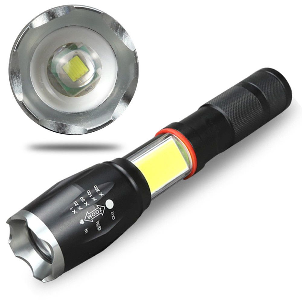 poche avec zoom mini lampe de poche rechargeable cob lumière conduit torche