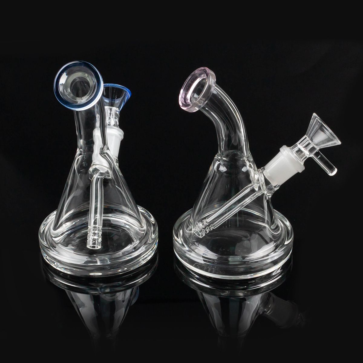 Blue Newest 6 Inch Mini Oil Dab Rigs Inline Perc Thick Glass Bong 14mm Female Joint Water Pipe With 4mm Quartz Banger