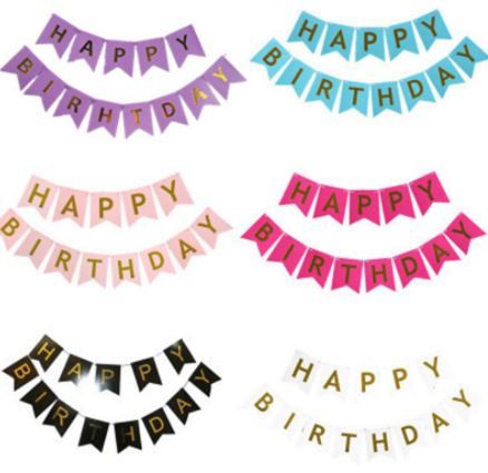 Glitter Paper Happy Birthday Bunting Banner Flag Garland Party Hanging Decor Glitter Paper Happy Birthday Bunting Banner Flag Garland Party Hanging Decor