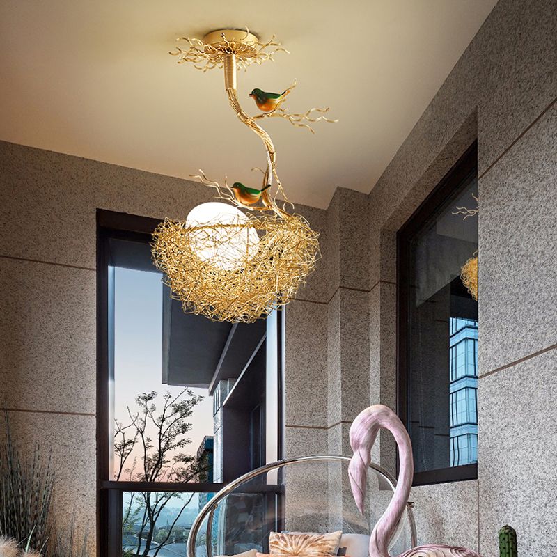 Bulk Aluminum Wire Bird Nest Chandelier Lighting Personality Living Room Dining Light Creative Study Bedroom Penant Lamps Led Bar From Britlightingfactory 296 47 Dhgate Com Bulk Aluminum Wire Bird Nest, What Gauge Wire To Use For Chandelier