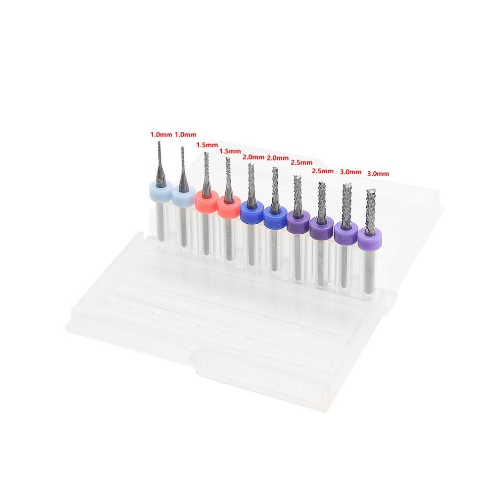 10pcs PCB milling cutter 1.5mm milling cutter tungsten carbide 3.175mm CNC