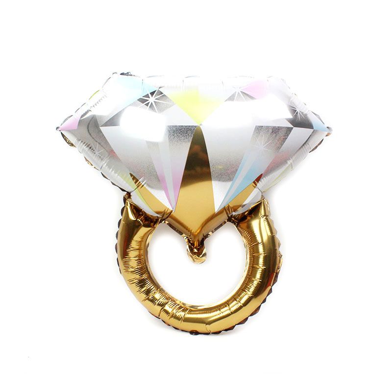 decoración de fiesta tamaño grande dorado despedida de soltera aniversario de compromiso Toyvian 2 globos de anillo de diamante para boda romántica 