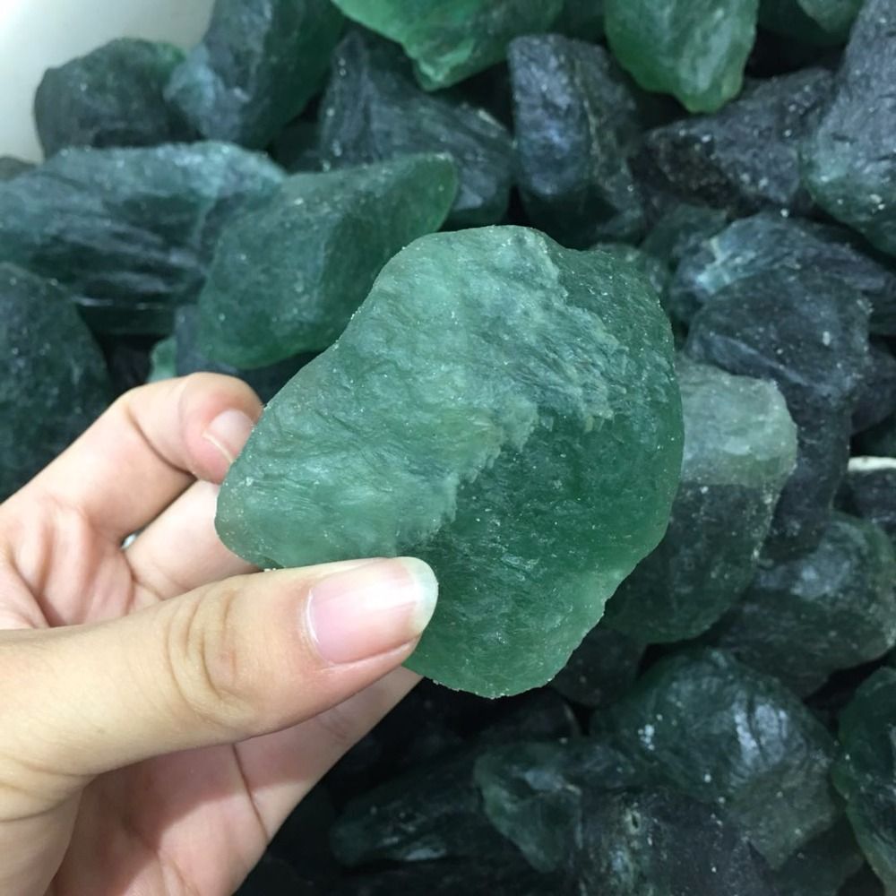 15" primas naturales Verde ásperas piedras preciosas Fluorita granos de formato libre 20-25mm Mid perforado 