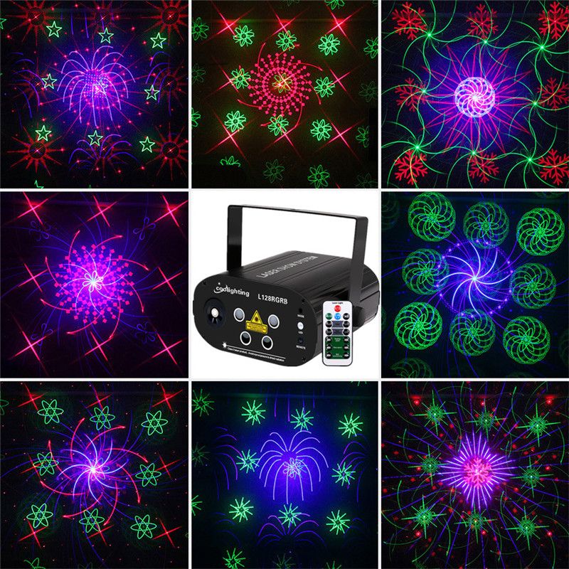 Mini Remote 128 Patterns Rgb Dj Laser Projector Stage Lighting Effect Disco Club Xmas Party Holiday Show Light With 3w Blue Led Uk Au Eu Us From Xingshiyong 108 17 Dhgate Com