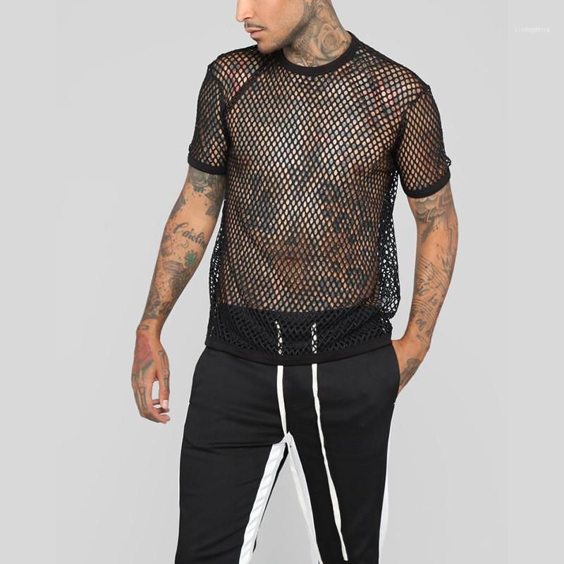 See Through Look Plus Size Summer Short Sleeve T Shirts Mens Hollow Out Tshirts Sexy Grids Online T Shirts Funky T Shirts From Brandethia 15 72 Dhgate Com