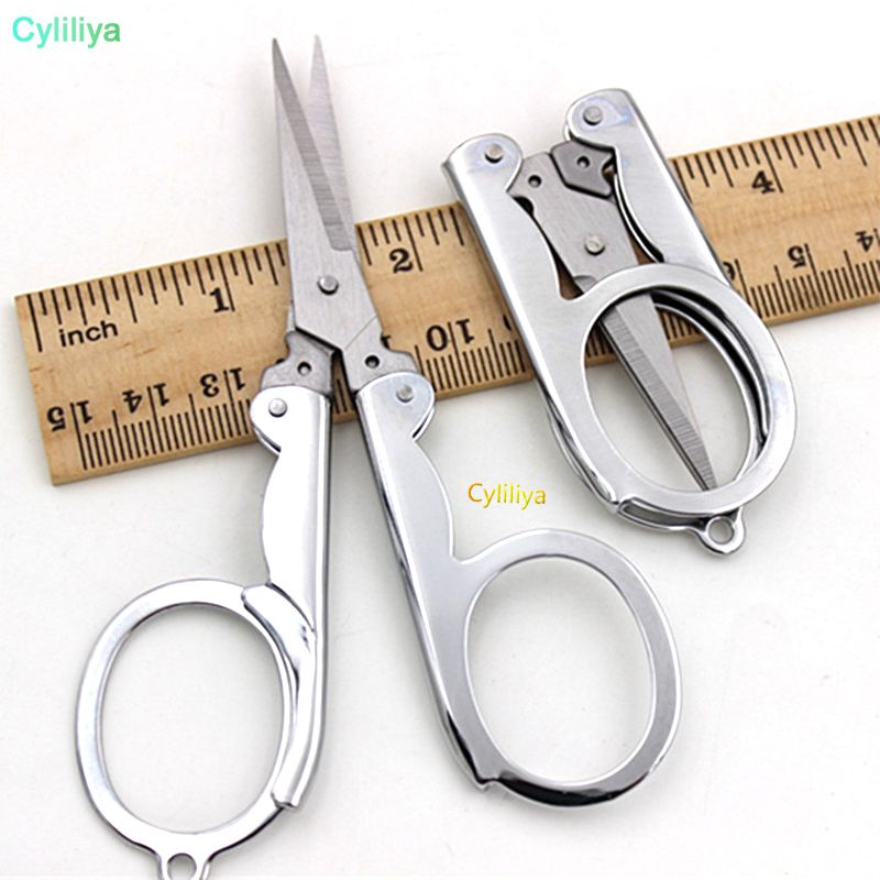 Mini Folding Scissors Travel Pocket Metal Small Foldable Multi User Sewing  - US