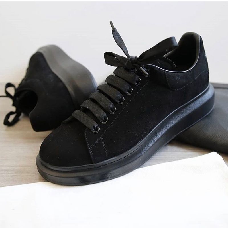 black suede platform sneakers