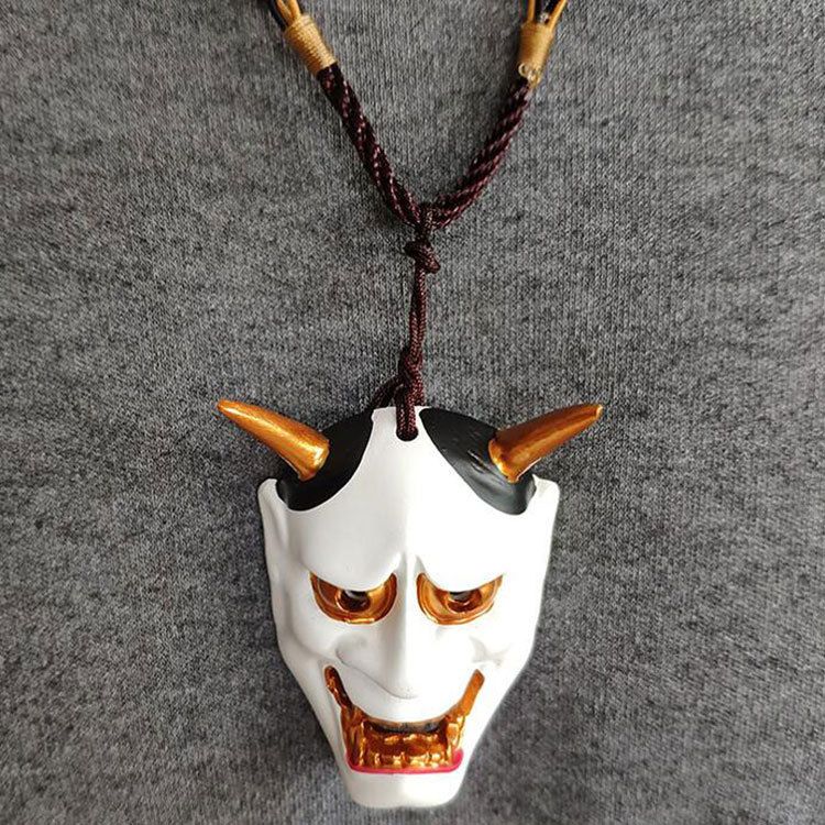 NEW Vintage Evil Oni Noh Hannya Mask Necklace Resin Pendant Cosplay