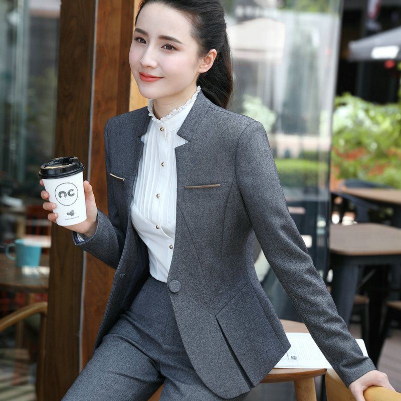 Acquistare Blazer E Pantaloni Grigi Set Donna Abito Da Donna Uniforme Con Pantaloni  Eleganti Abiti Da Lavoro Donna Blezer Femenina Economico | Consegna Veloce E  Qualità | It.Dhgate