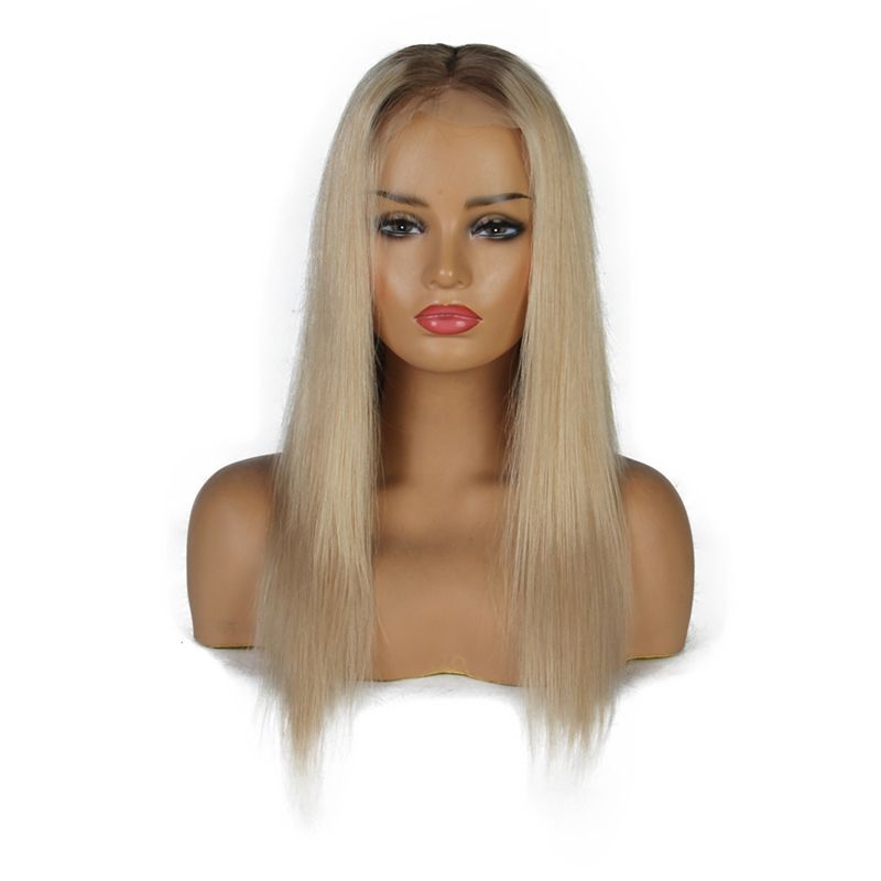 Ombre Platinum Blonde Wigs 8 60 Lace Front Human Hair Wigs For