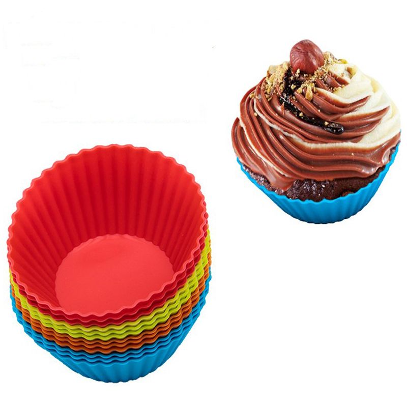 12pc Silicone Cup Cake Pan Mold Muffin Cupcake Form to Bake Kitchen random color