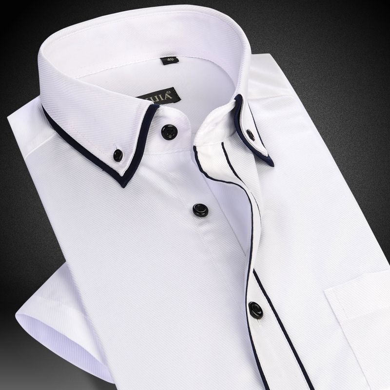 mens short sleeve dress shirts black