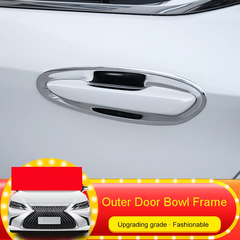 QHCP 4Pcs//Set Car Exterior Door Handle Bowl Cover Trim Frame Decor Stickers Exterior Accessories Small
