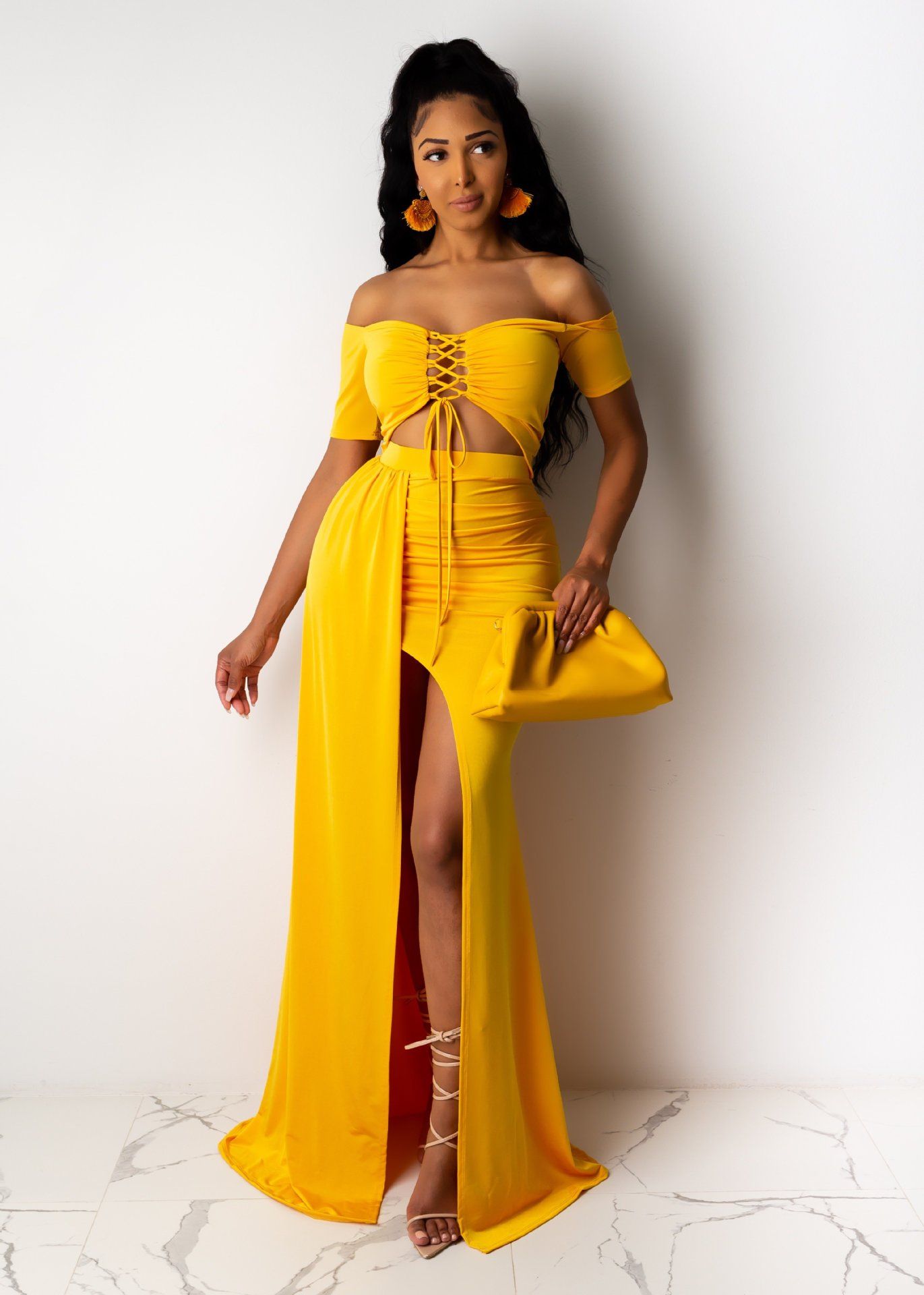 High waisted two piece outfit Clearance