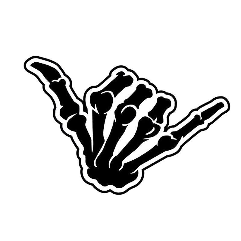 2021 14*8.9cm CAR Skeleton Hand SHAKA Vinyl Car Decal Handsome And Cool ...