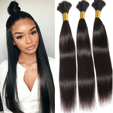 Mongolian Straight Bulk Hair 300g 9a Hair Bulk For Braiding No