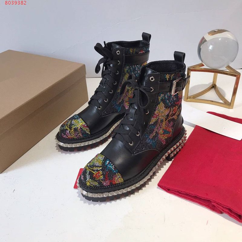 red bottom studded boots