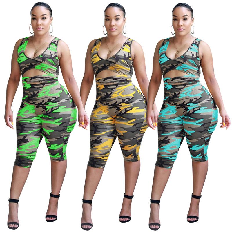 camo short jumpsuit