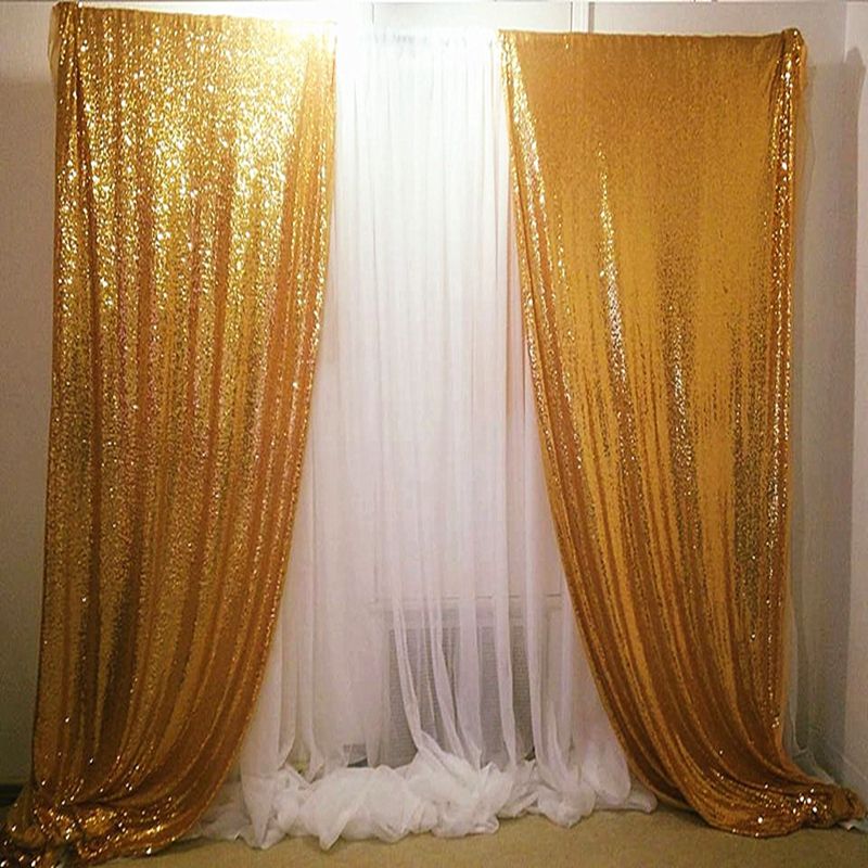 2019 Gold Dark Gold Sequin Backdrops Party Wedding Photo Booth