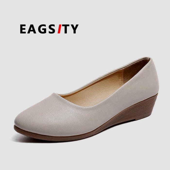 2019 EAGSITY zapatos de cuña mujer cómodos zapatos de vestir para damas fiesta de baile
