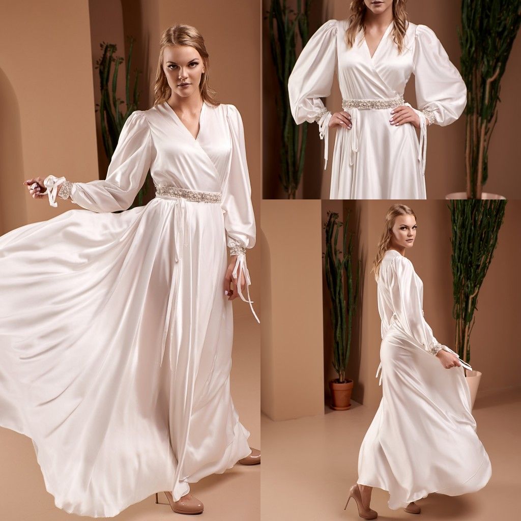 satin full length dressing gown
