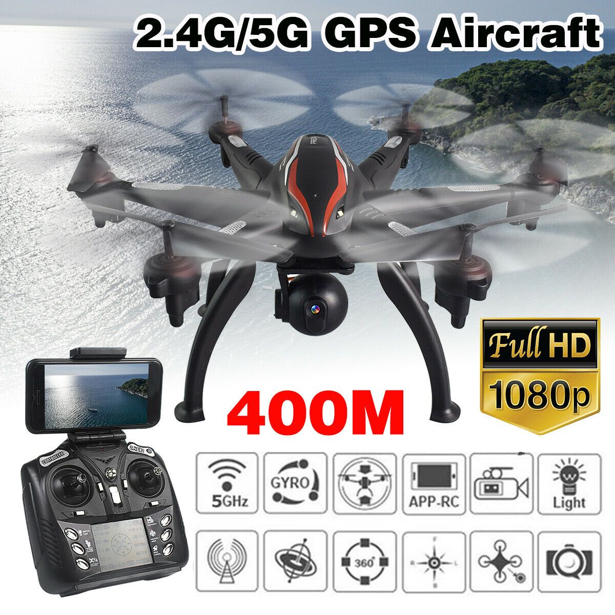 6 axis 5g fpv dual gps drone