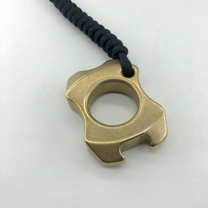 Copper Brass Key Ring Hanging Buckle THICK Self-Defense Survival Tool Outdoor 