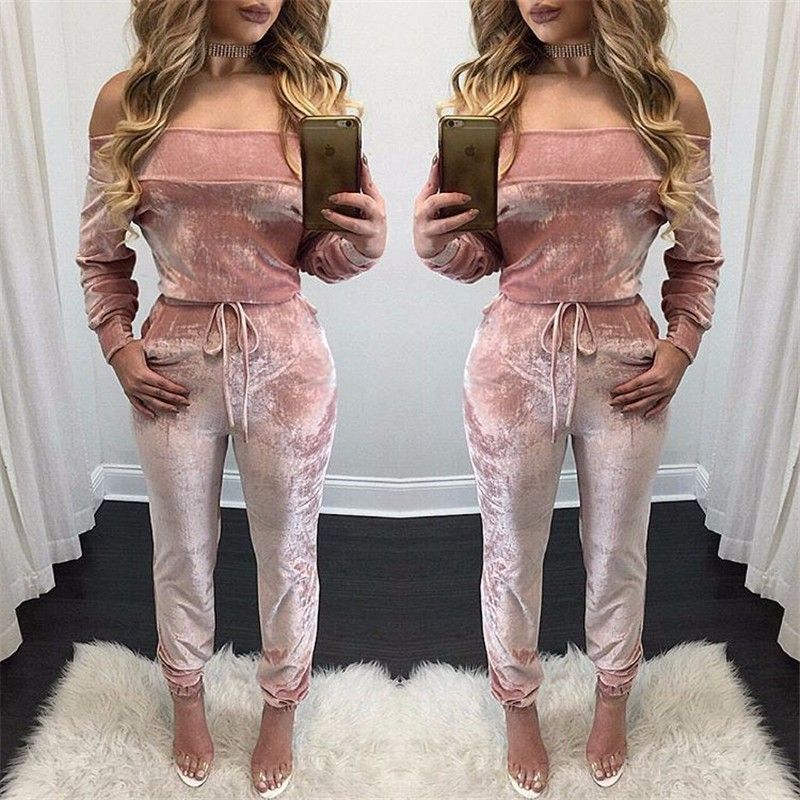 pink 2 piece jumpsuit