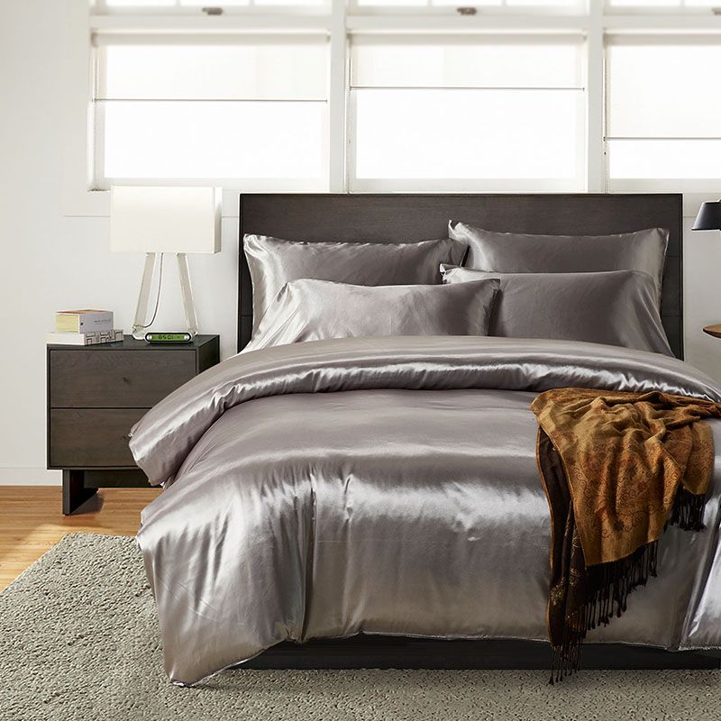 Grosshandel Satin Seide Duvet Stellte Abdeckung Us Uk Grosse Set