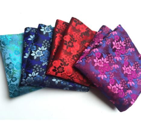 Satin Pocket square Floral embroidery Chest Towel Men handkerchief Hankies