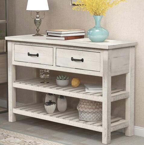 Compre Trexm Tabela Console Retro Para Entryway Com Gavetas E Prateleira Móveis Sala Antique White Barato Entrega Rápida Qualidade Pt Dhgate Compre Trexm Tabela Console Retro Para, Retro Console Table