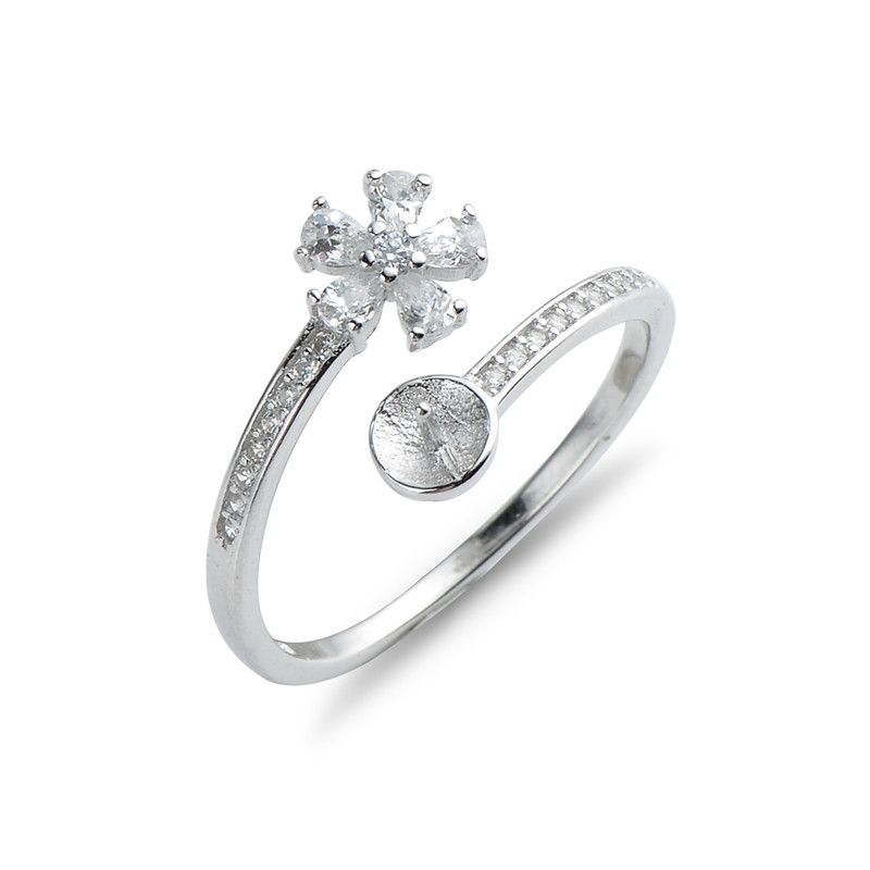 Grosshandel Perlen Ring Befestigungen Glanzende Zirkonia 925 Sterling Silber Blumen Ring Blank Schmuck Einstellungen 5 Stuck Von Beautypearl 15 77 Auf De Dhgate Com Dhgate