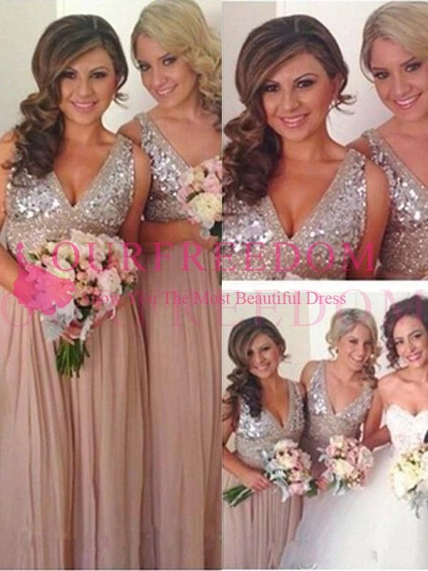 sequin pink bridesmaid dresses