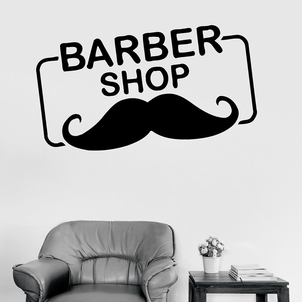 Barber Shop Logo Vinyl Wall Decal Modern Home Interior Design