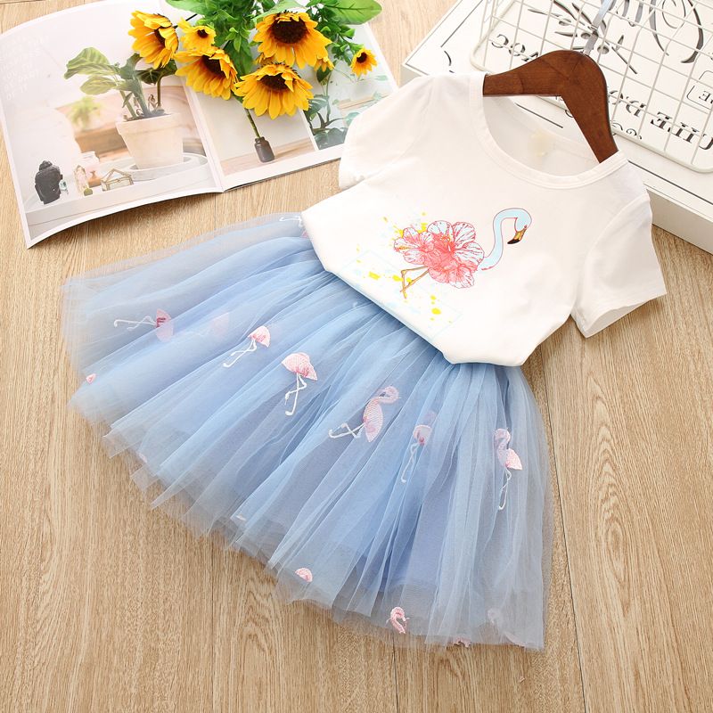 T Shirt + Skirt Girl Tops T Shirt Tulle Tutu Skirt Children Kids Flamingo Skirt Girl Clothing Set 2 PCS T Shirt + Skirt Girl Tops T Shirt Tulle Tutu Skirt Children Kids Flamingo Skirt Girl Clothing Set 2 PCS