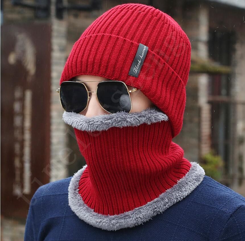 Acquistare Cappello Sciarpa Set Scaldacollo Berretto Sciarpa Skullies  Berretti A Maglia Cappello Di Lana Inverno Più Cashmere Caldo Con Cappuccio  Colletto Da Uomo Economico | Consegna Veloce E Qualità | DHgate Italy