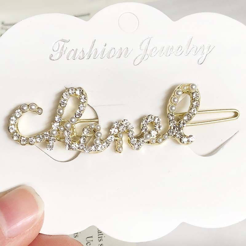 Women Retro Rhinestone Metal Hairpin Crystal Hair Clip Barrettes Color Jewelry~