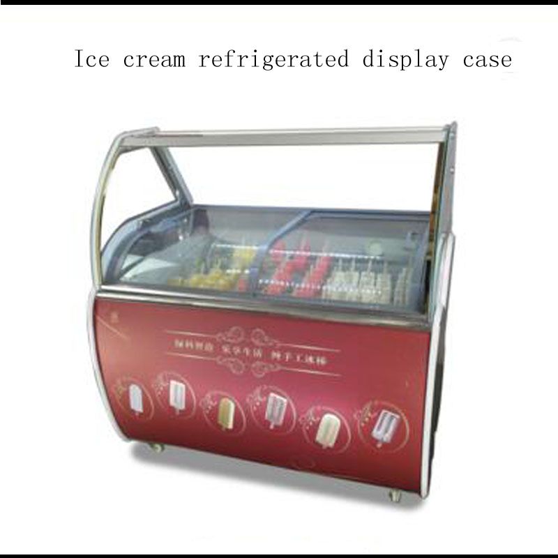 2019 Commercial 220v Ice Cream Display Cabinet Glass Food