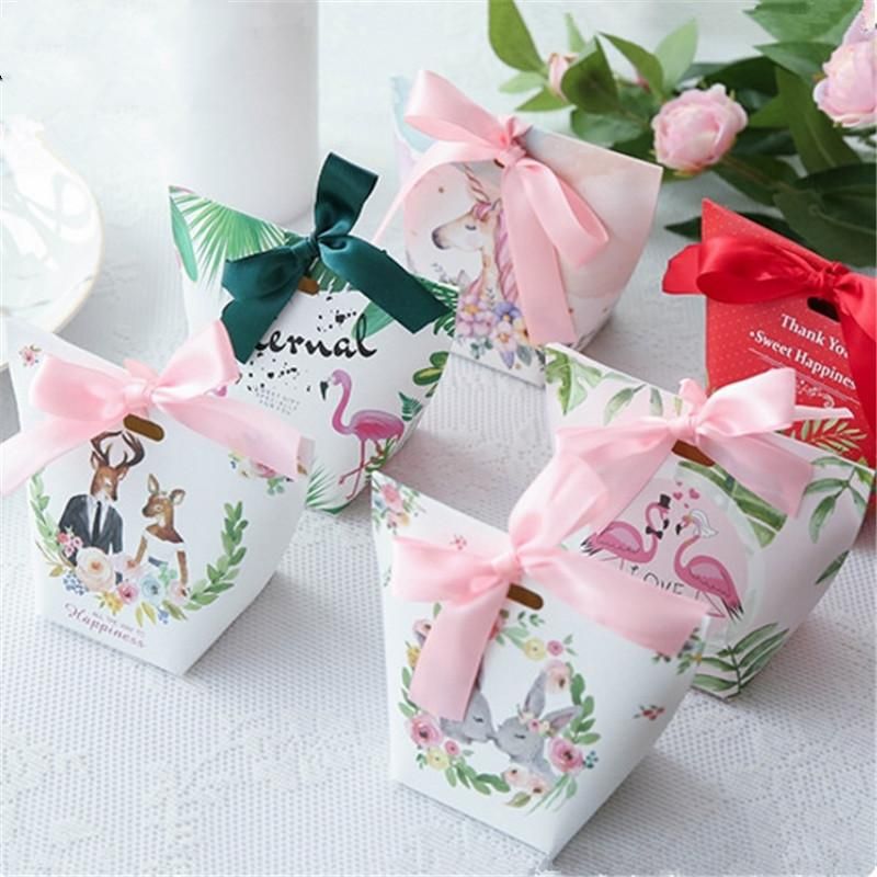 Lot of 20Pcs Cartoon Unicorn Flamingo Xmas Wedding Favor Baby Shower Candy Box 