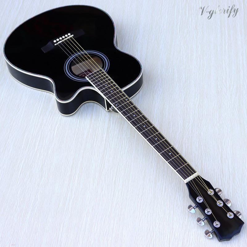Compra Delgada Cuerpo Acústico Eléctrico Guitarra Para Principiantes  Guitarra Con Funda Libre De Cadena Libre De Color Blanco Natural De Rayos  De Sol Negro Barato | Entrega Rápida Y Calidad | Es.Dhgate