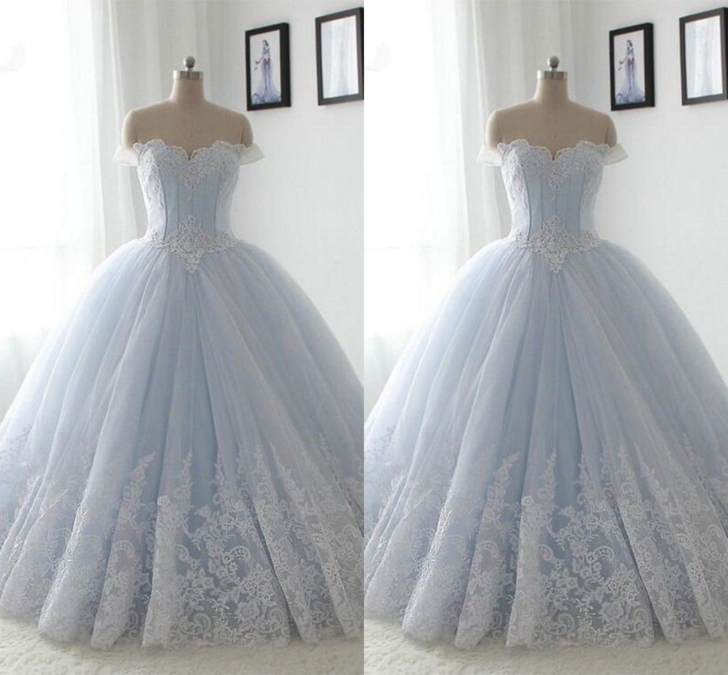 Vestito da sposa celeste Clearance