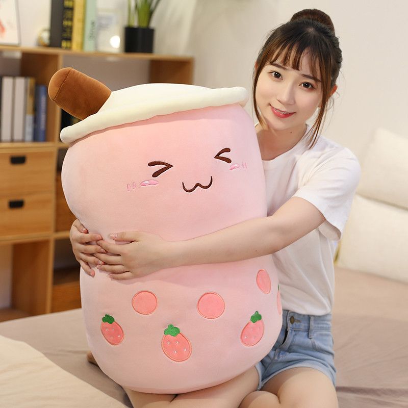 Plüschtier Bubble Tea Cup Kissen Gefüllte weiche Rücken Kissen Geschenke Kinder 